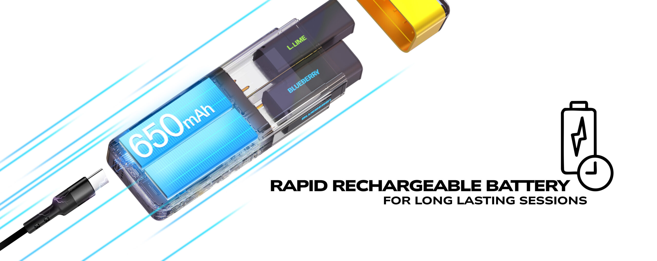 ANGEL 1200 vape rapid rechargeable battery GO FOR LONG LASTING SESSIONS