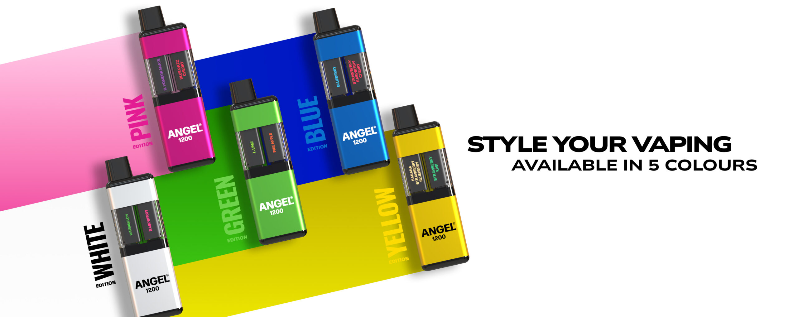 ANGEL 1200 vape STYLE YOUR VAPING AVAILABLE IN 5 COLOURS